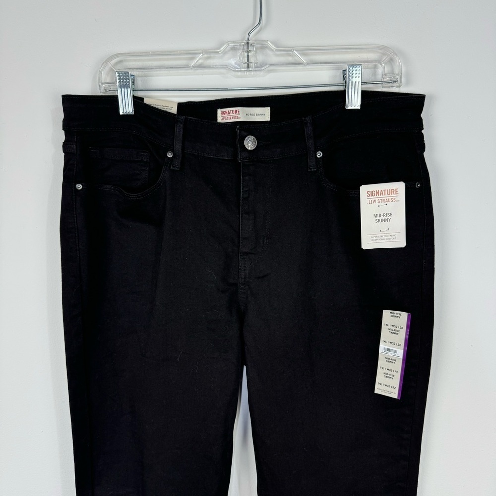 Levi's Mid Rise Skinny Black Denim Jeans - Picture 2 of 5
